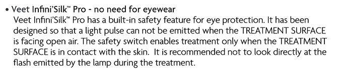 Veet IPL Eye safety goggles eyewear
